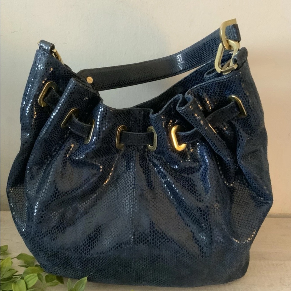 Tory Burch Python Embossed High Shine Leather Hob… - image 8